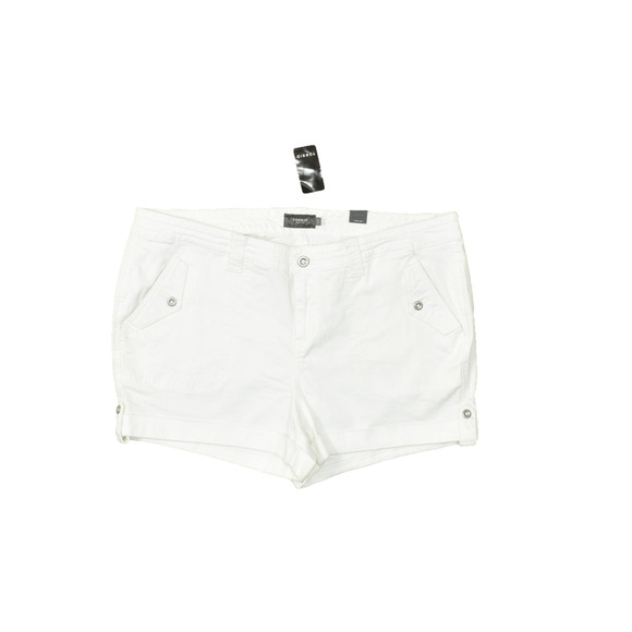 Torrid Women's Plus Size 22 White FeelTheFit Stretch Cuffed Chino Shorts NEW - Picture 1 of 8